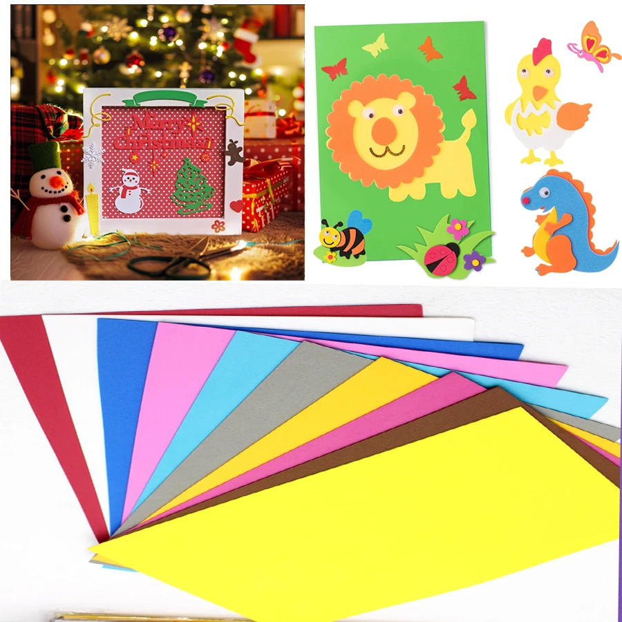 10Pcs1Mm Eva Foam Paper Handmade Foam Paper 50*50Cm Sponge Paper Diy Handmade Materials Multi-Color Flower Props Party Christmas