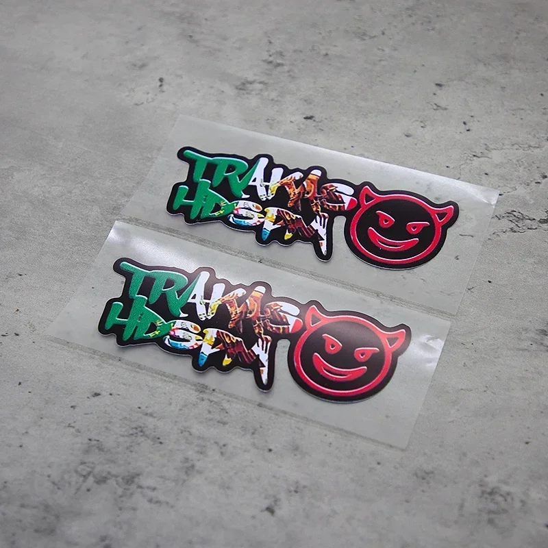 قطعة واحدة من ملصق Airgy Graffiti Auto Moto، ملصق تصميم Devil Emoji لدراجة نارية السيارة، ملحق التخصيص الخارجي
