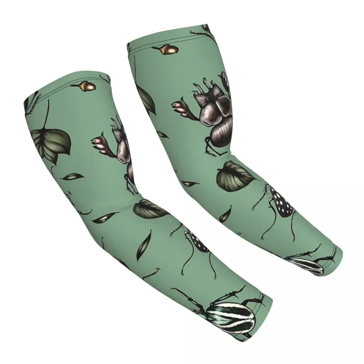 نمط خنفساء ملون - مجموعة الحشرات بأكمام أذرع تبريد للرجال والنساء للحماية من أشعة الشمس فوق البنفسجية وتغطية الوشم الرياضية وركوب الدراجات #1