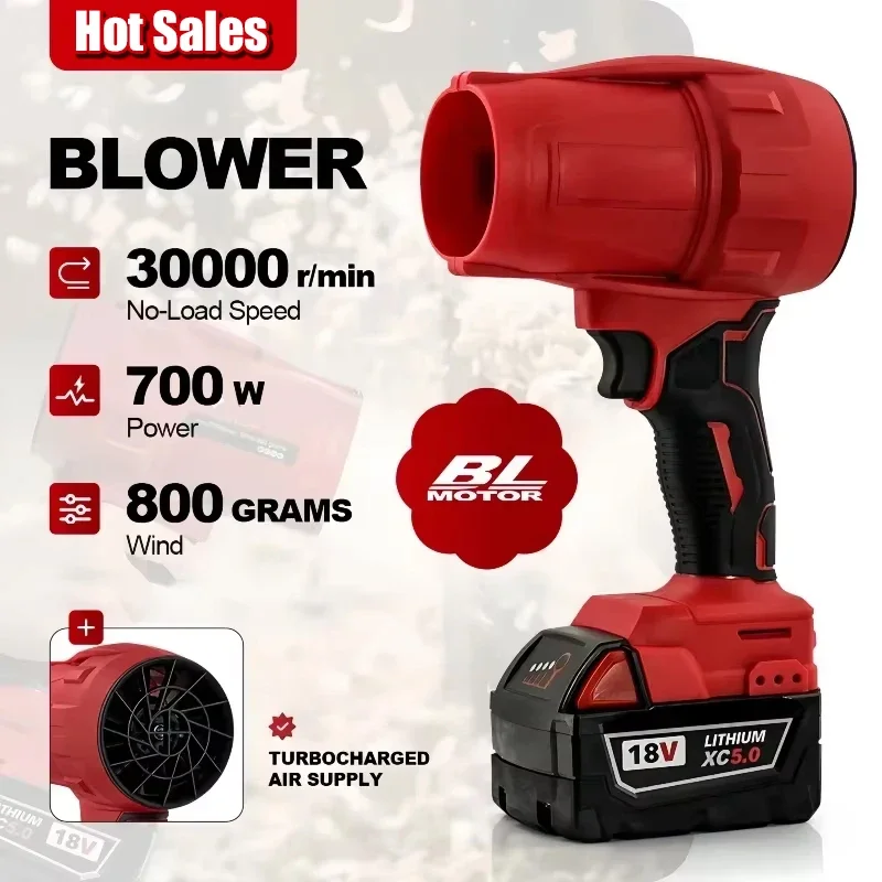 

Бесщеточный воздуходув 22000 об/мин, беспроводной турбовентилятор, ручной мощный вентилятор-сушилка, перезаряжаемый инструмент для сдувания пыли, для аккумулятора 18В