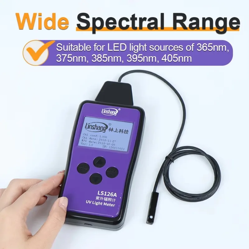 LS126A 340nm~420nm UVA LED 라디오미터 UV 강도 측정 지수계 경화광 라디오미터 디지털 UV 라이트 미터