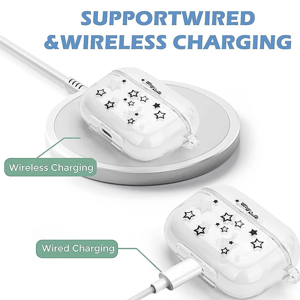 جراب حماية شفاف من TPU للنجم الناعم لـ Apple ، مضاد للسقوط ، سماعة بلوتوث لاسلكية ، Airpods Pro 1 ، 2 ، الجيل الثالث