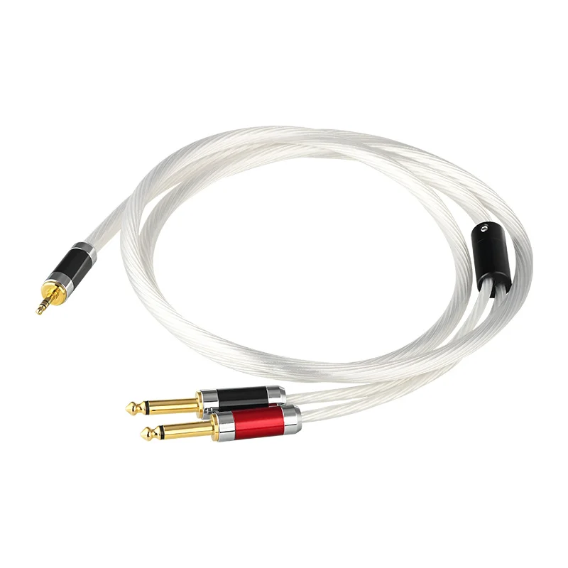 Cable HiFi de 3,5mm, conversión de cable auxiliar de audio dual de 6,5mm, cables mezcladores de tarjeta de sonido para ordenador móvil de 3,5 a 6,35