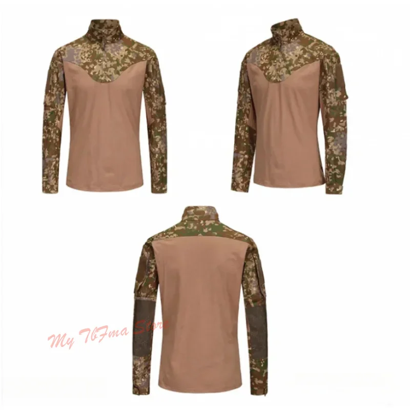 Tactical All Terrain Germany De Spot Frog Suit Anti-infrared Flecktarn Camo Combat Top Long Sleeves Shirt IR Protection Fabric