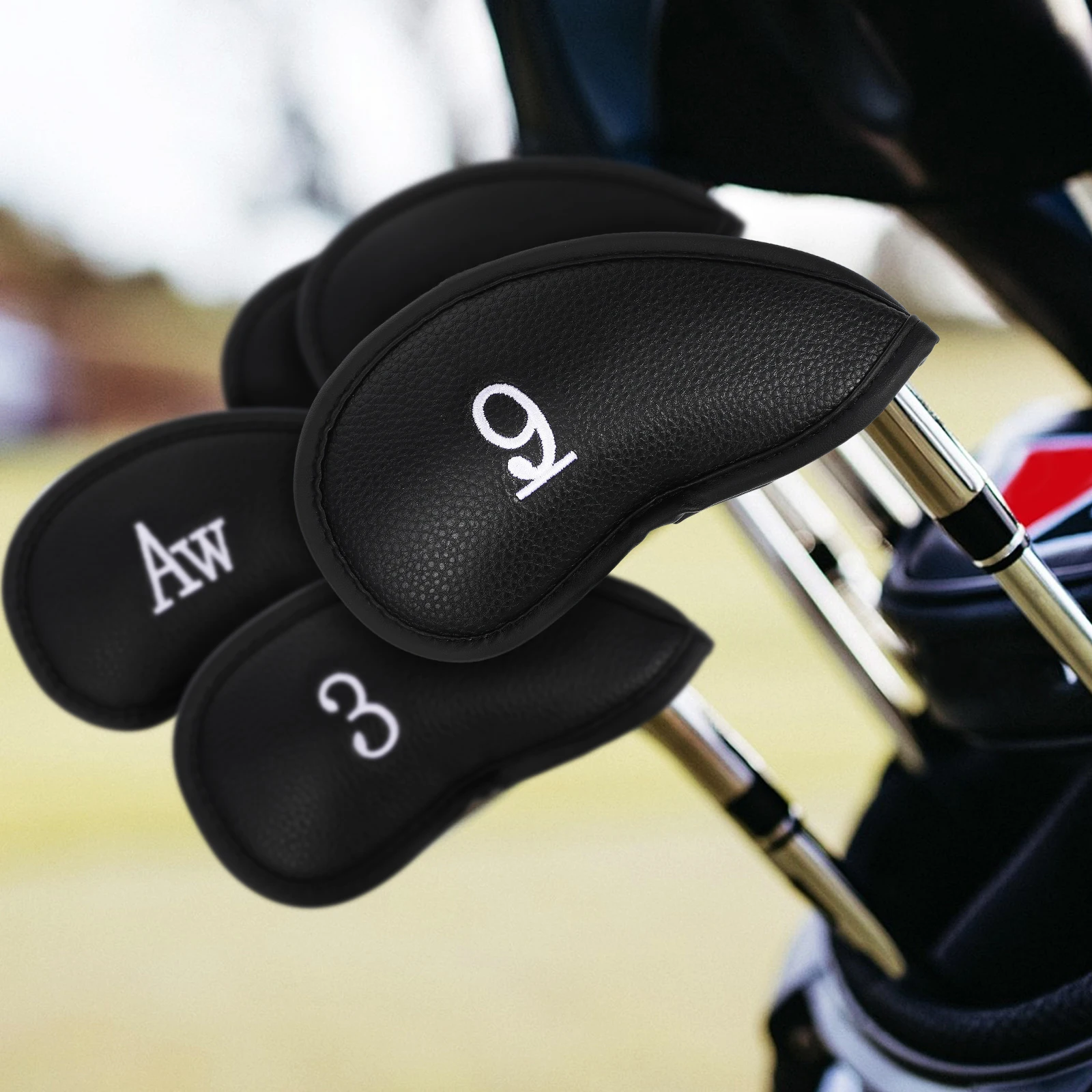 

12Pcs Golf Club Accessories PU Head Covers Protective Stylish Easy to Use Universal Size for Men Women Golf Club Head Covers