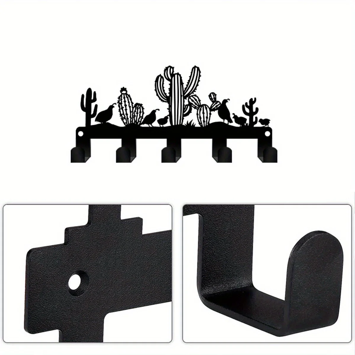 CIFBUY Iron Wall Art Cute Cactus Key Hook Decor Hat Storage Organizer Minimalist Rustic Accent Interior