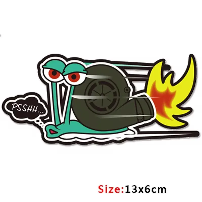 Classic Design Funny PSSHH Snail Turbo Stickers Vinyl Motorcross CarDecal Reflec Racing Stickers Decorate for Car Sticker