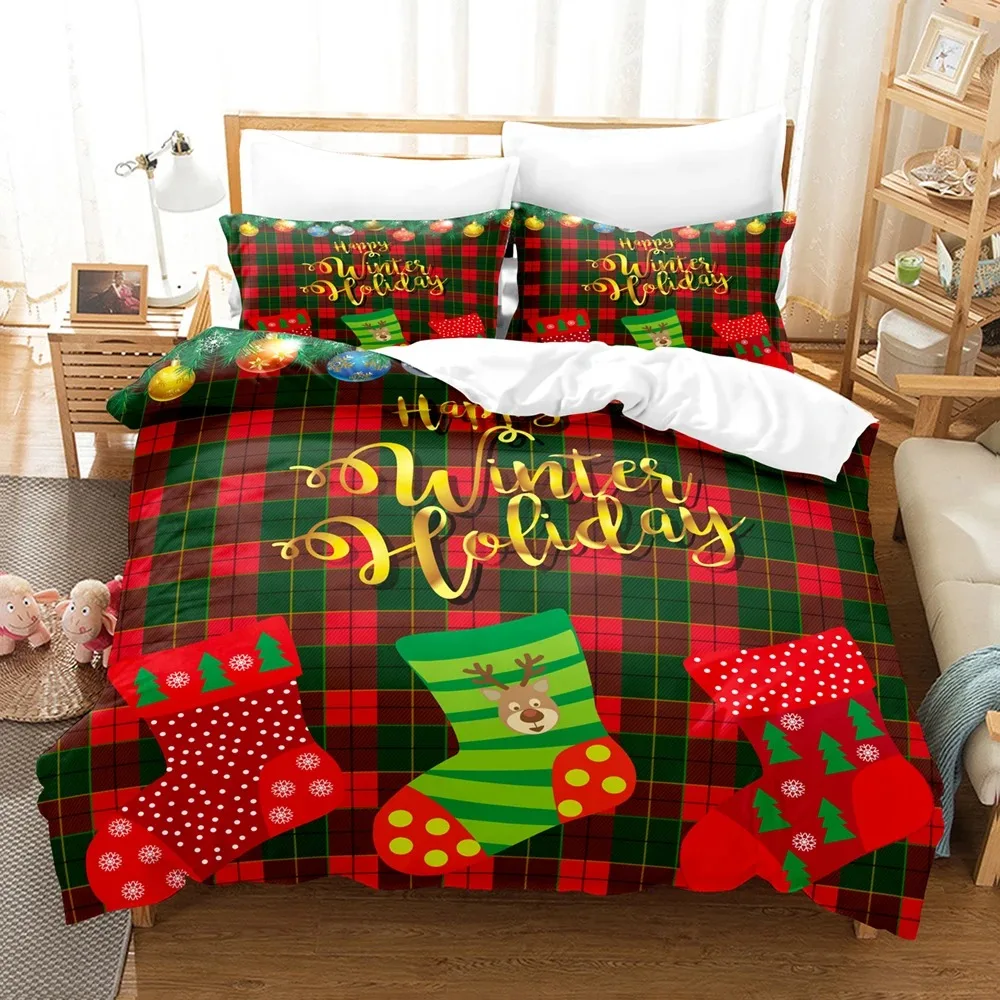 

Christmas Snow Bedding Set 3d Duvet Cover Sets Comforter Bed Linen Decor Twin Queen King Single Size Luxury Cartoon Gift Deer