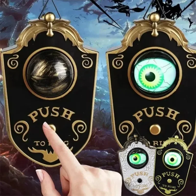 Timbre de un ojo para Halloween, decoración LED, luz eléctrica, sonido emisor de luz, bola de ojo, timbre, bar, habitación secreta, accesorios de broma