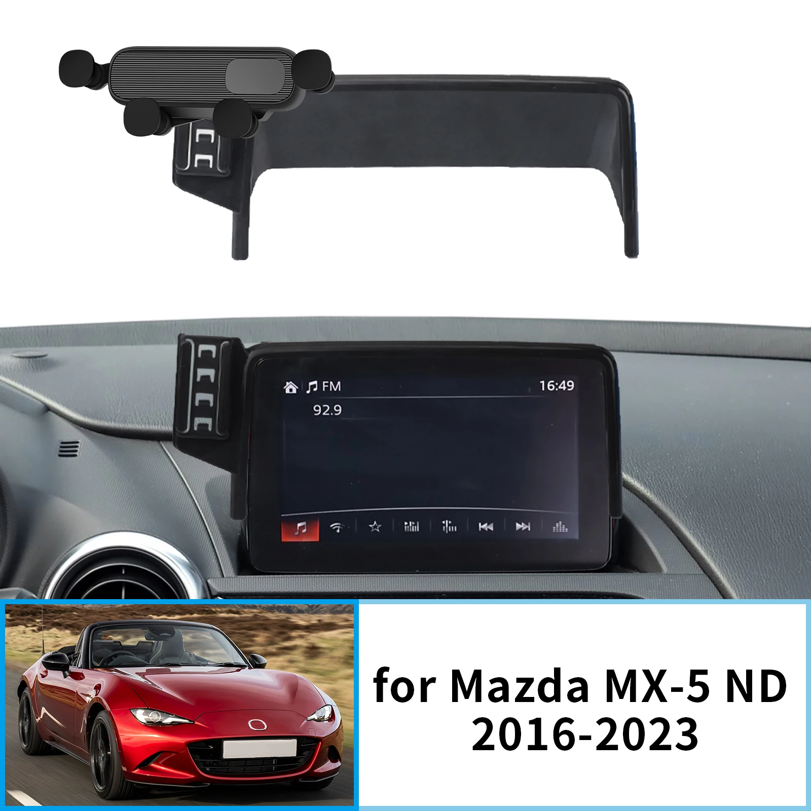 

Car Mobile Phone Holder for Mazda MX-5 2016-2023 ND MX5 Miata Roadster GPS Bracket Navigation Stand Auto Accessories