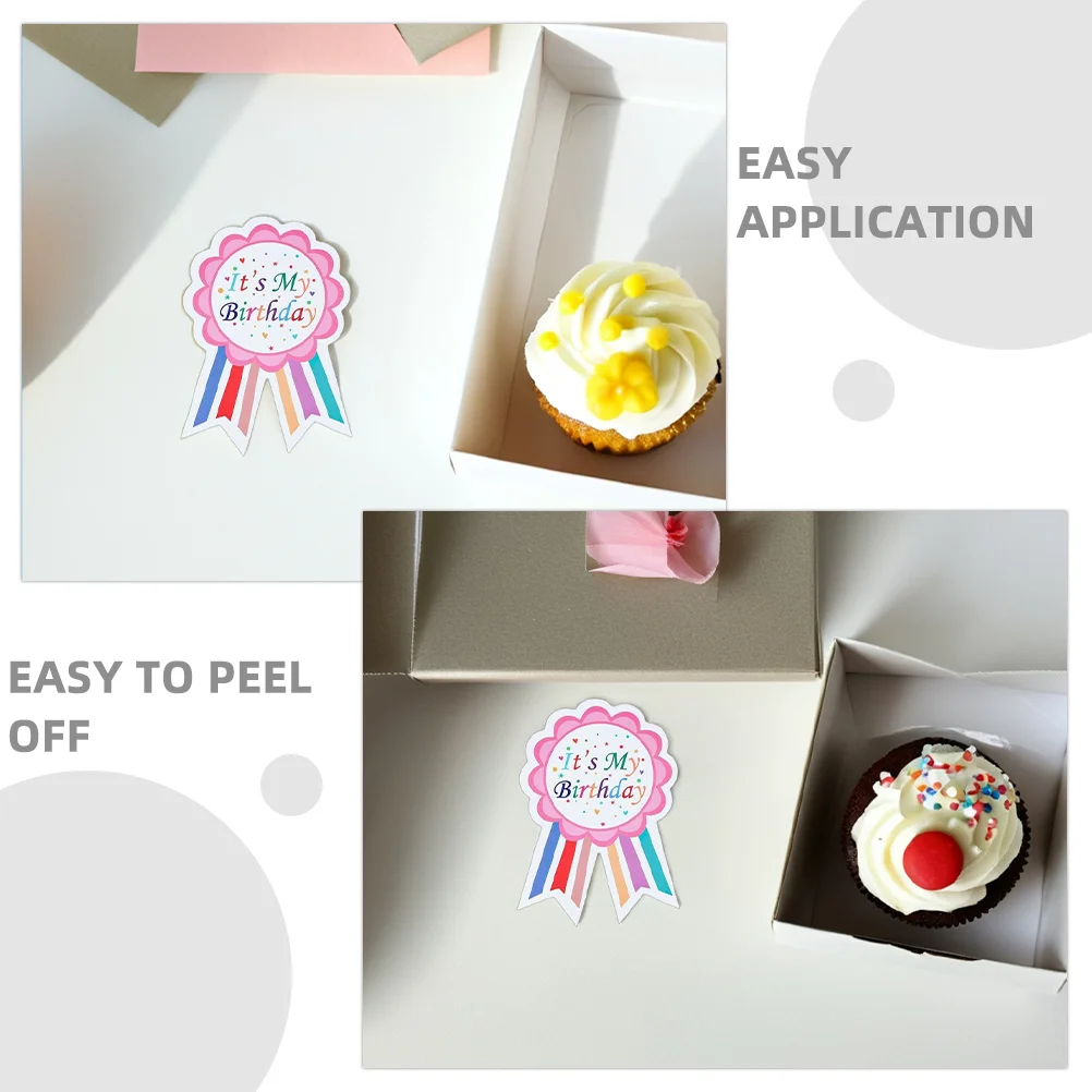 200Pcs Happy Birthday Badge Stickers Vibrant Colors for Scrapbooking Cards and Classroom Party Decorations Party Badges