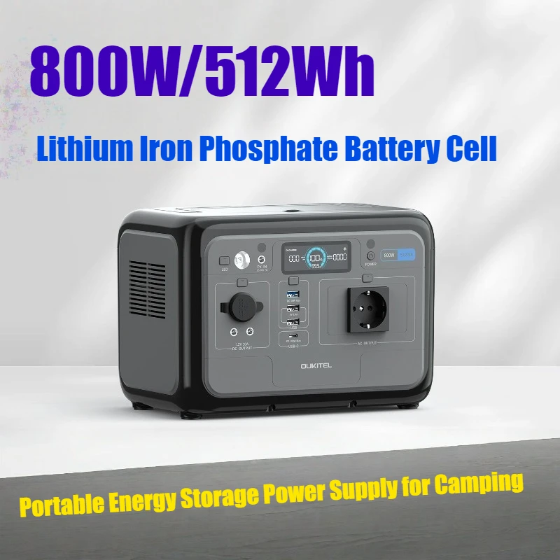 800W 512Wh Outdoor Power Supply Portable Camping Energy Storage Power Bank Rechargeable