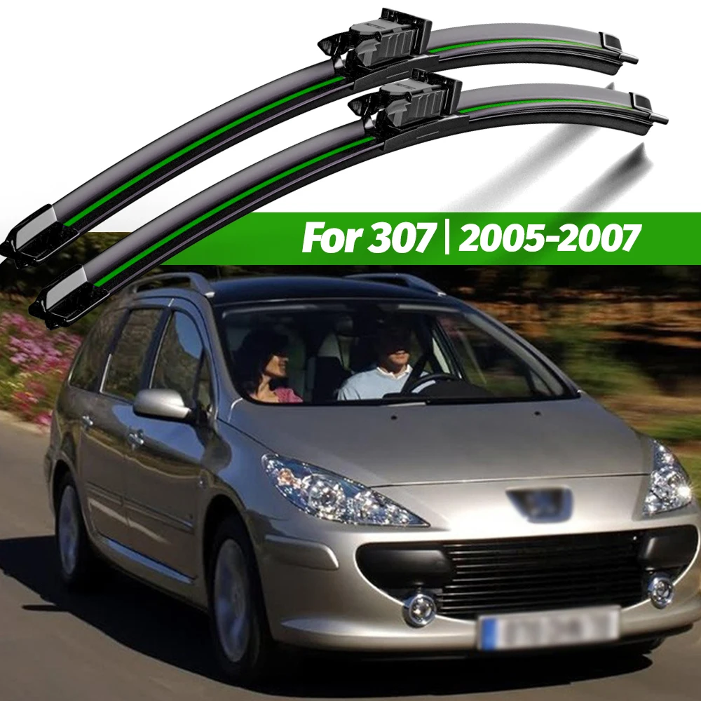 Wiper LHD Front Wiper Blades For Peugeot 307 2005 - 2007 2006 Windshield Windscreen Window Rain Brushes 28\