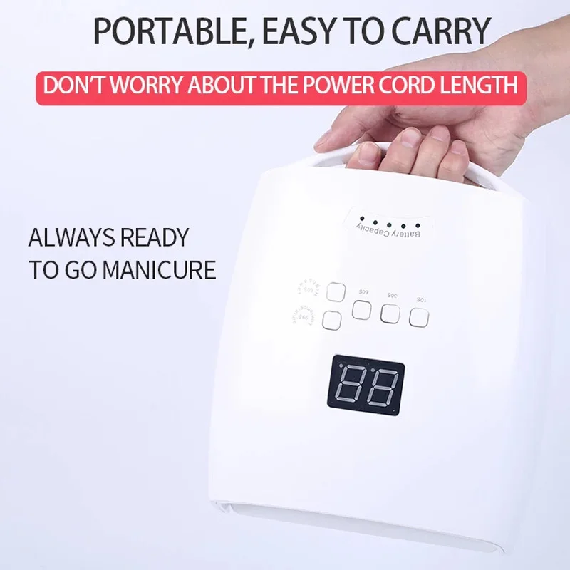 Apparecchio wireless professionale portatile per polimerizzazione delle dita, smalto per unghie, asciugatrice, batteria ricaricabile, lampada UV da tavolo a doppia luce a LED