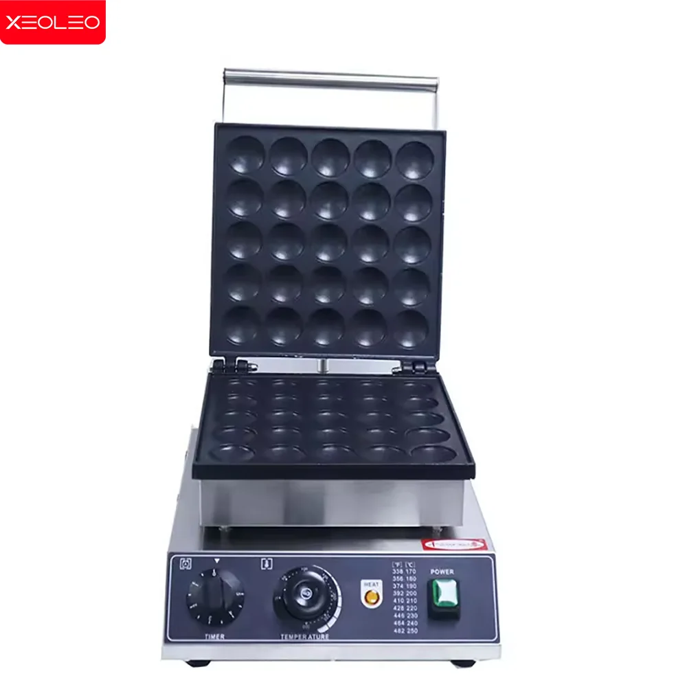 XEOLEO Electric 25 Holes Mini Hot Cakes Machine 1750W Mini Pancake Maker Poffertje Grill Machine Dorayaki Hotcakes Machine