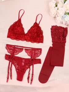 Varsbaby Set Bra Renda untuk Wanita Bra Tidak Empuk Stoking Garter Celana Dalam Musim Panas Pakaian Dalam Wanita Seksi 8 strass pakaian dalam penjualan terbaik - №