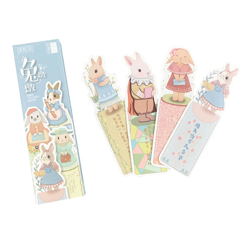 30Pcs/box Cute Cartoon Bookmark Cartoon Animals Paper Bookmark for book marker Gift  School Office Stationery