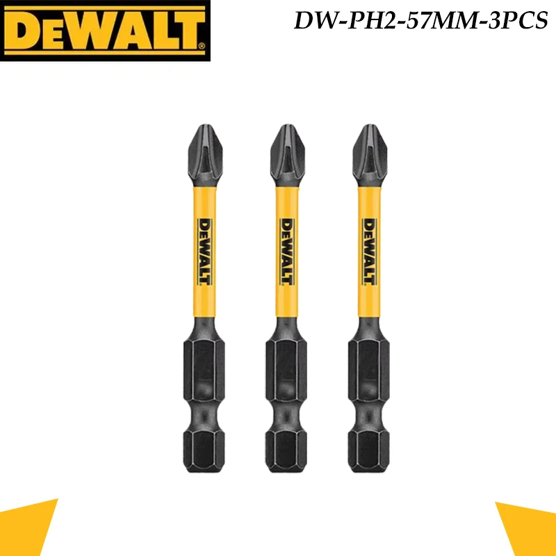 Puntas de Destornillador de Impacto DEWALT DW-PH2-57MM, Paquete de 3/5 Puntas de Torsión PH2 de 57 mm para Taladros Eléctricos
