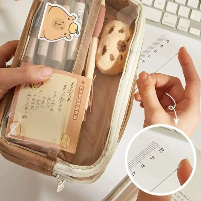 

Cartoon Capybara Pencil Case Large Capacity Pencil Holder Aesthetic Pen Bag Lovely Pencil School Office Supplies