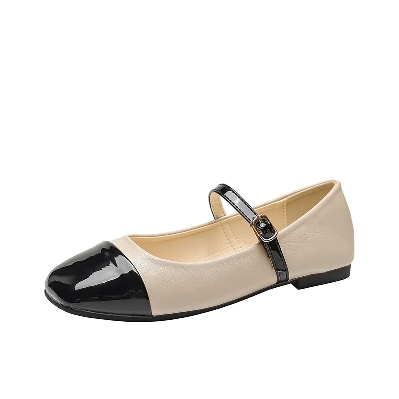 اللون منعت ضوء الفم ماري جين أحذية 2025 الربيع والخريف جديد ساحة تو لينة وحيد عادية مسطحة القاع أحذية نسائية #1