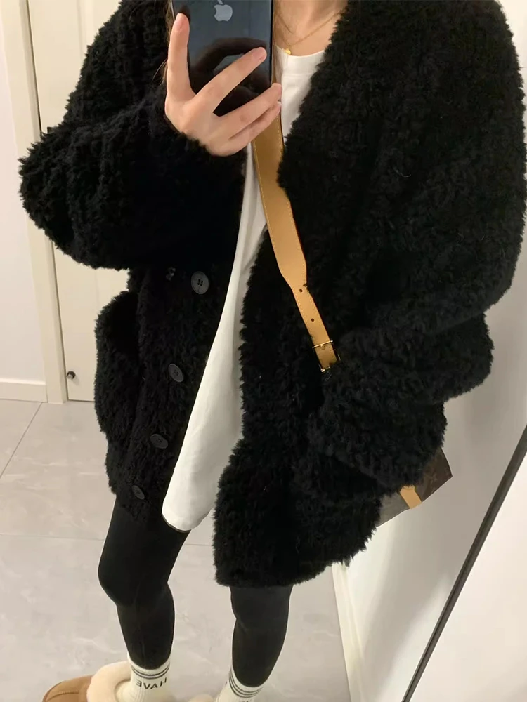 블라 양털 자켓 여성 캐주얼 가을 겨울 고급스러운 느낌의 매우 아름다운 한국 스타일 아우터웨어