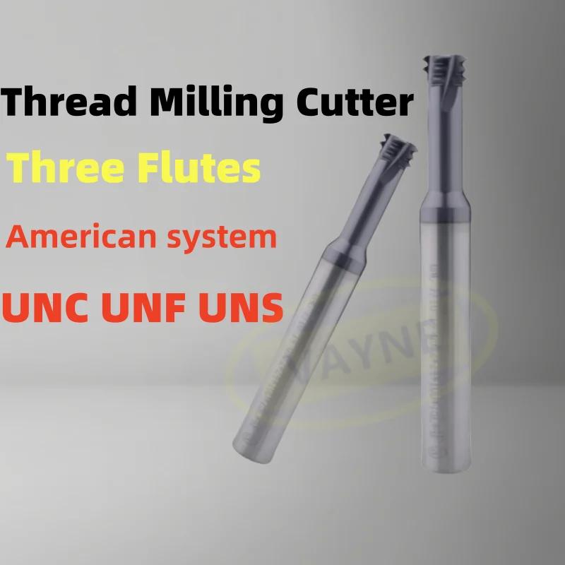 

1pcs American Three Tooth Thread Milling Cutter Ticn Coating CNC UNC UNF UNS Machining Center For Steel mills