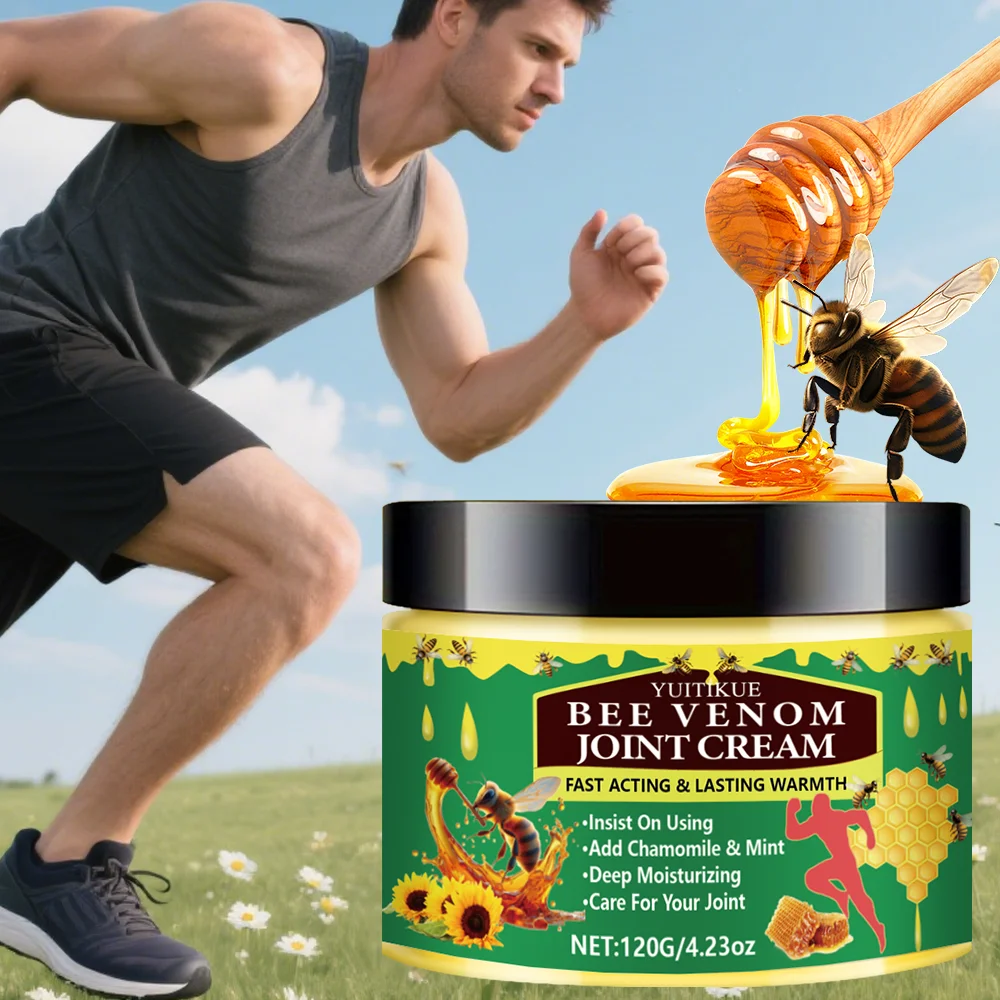 YUITIKUE Bee Venom Joint Cream 120g - Sport Care, Fast-Acting Warming, Moisturizes & Non-Sticky, for Knees/Shoulders/Elbows