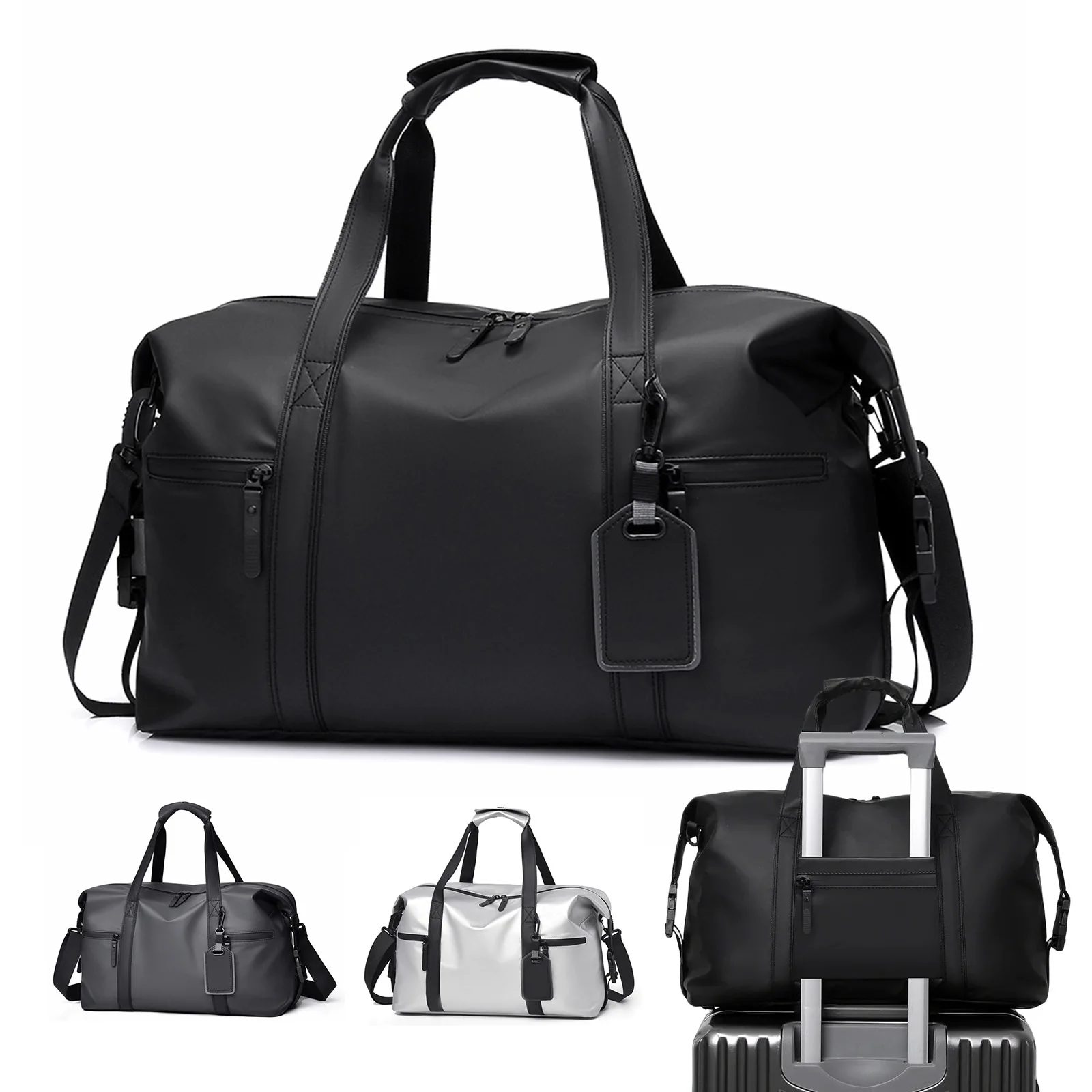 Business Travel Crossbody Bag for Men,Waterproof Handbag with Dry Wet Separation,Gym Commuter Shoulder Bag for Laptop