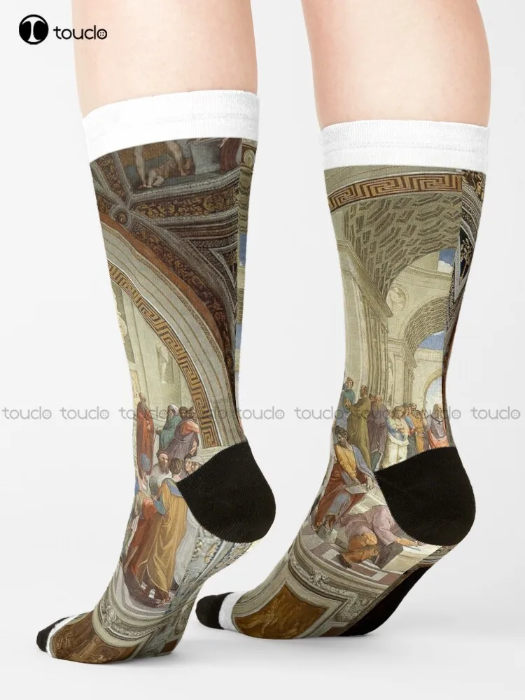 The School Of Athens, Italian Renaissance, Artist, Raphael. Socks Mens Funny Socks Unisex Adult Teen Youth Socks Gift Retro Art