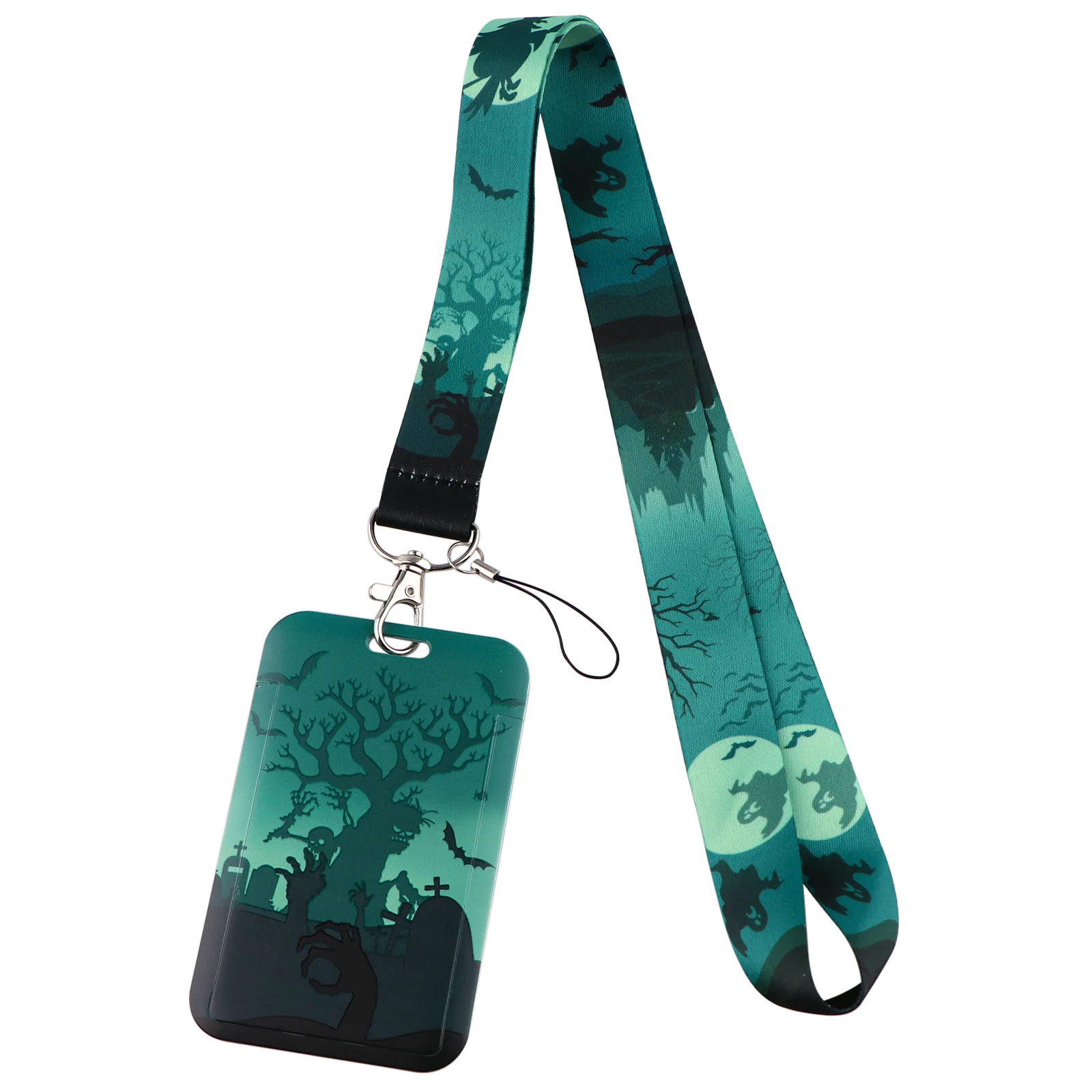 Брелок-ремешок на шею Хэллоуин, веревка для ключей с держателем для удостоверения личности, кредитных карт, аксессуары для ключей