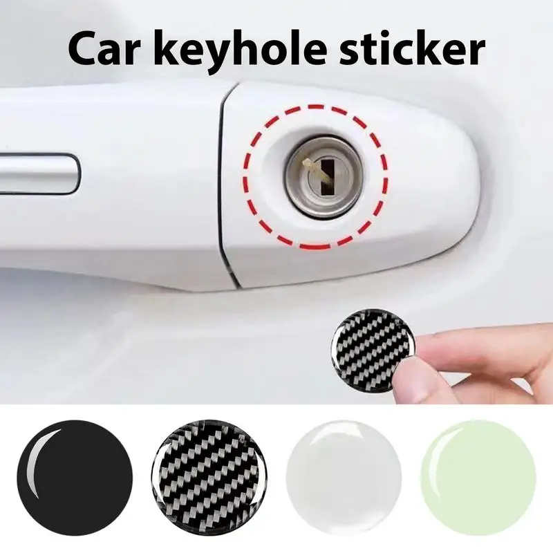 Car Door Lock Stickers 4PCS Auto Car Exterior Door Lock Keyhole Decal Anti-Blocking Car Door Holes Cap For Truck Suv Van