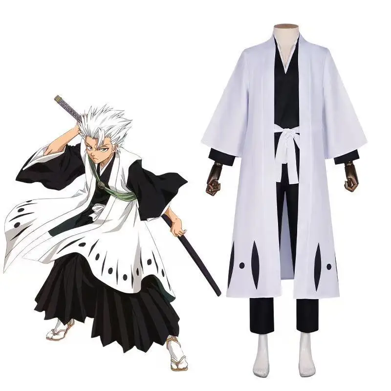 

Anime Bleach Inspired Cosplay Costume Set - Hitsugaya Toushirou & Aizen Sousuke Captain Haori Robe (1-13 Division Style)