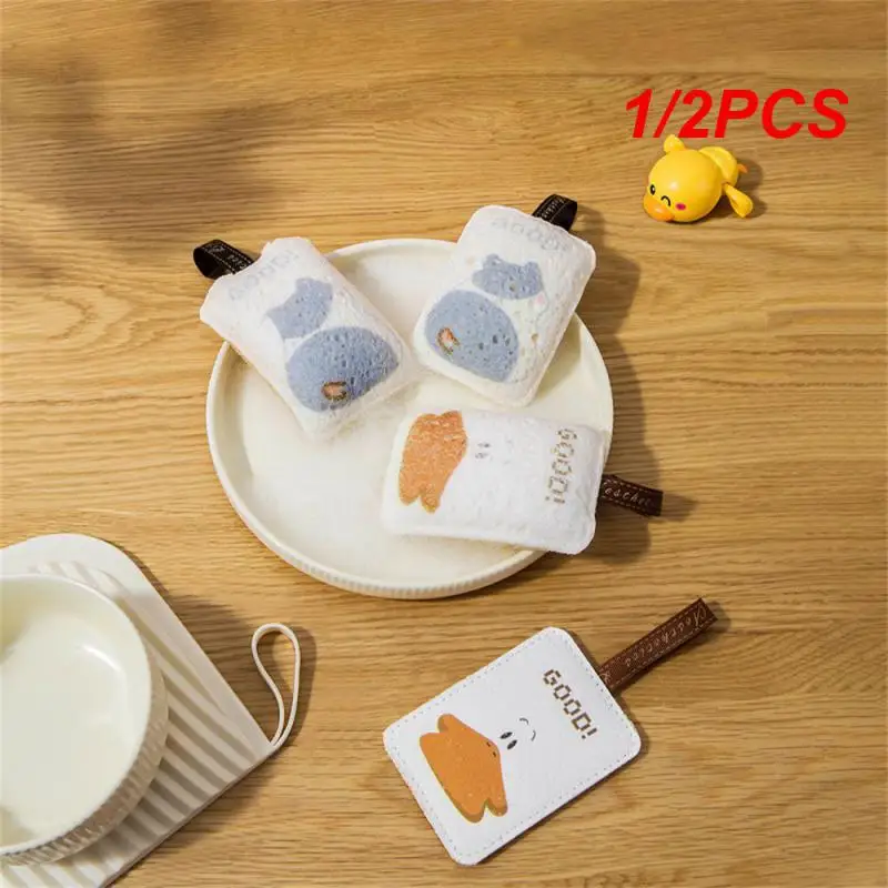 1/2PCS Cute Meow/big Mouth Duck Cleaning Sponges Cartoon Pattern Cleaning Tools Dishwashing Cotton Pot Wipe Oil Free