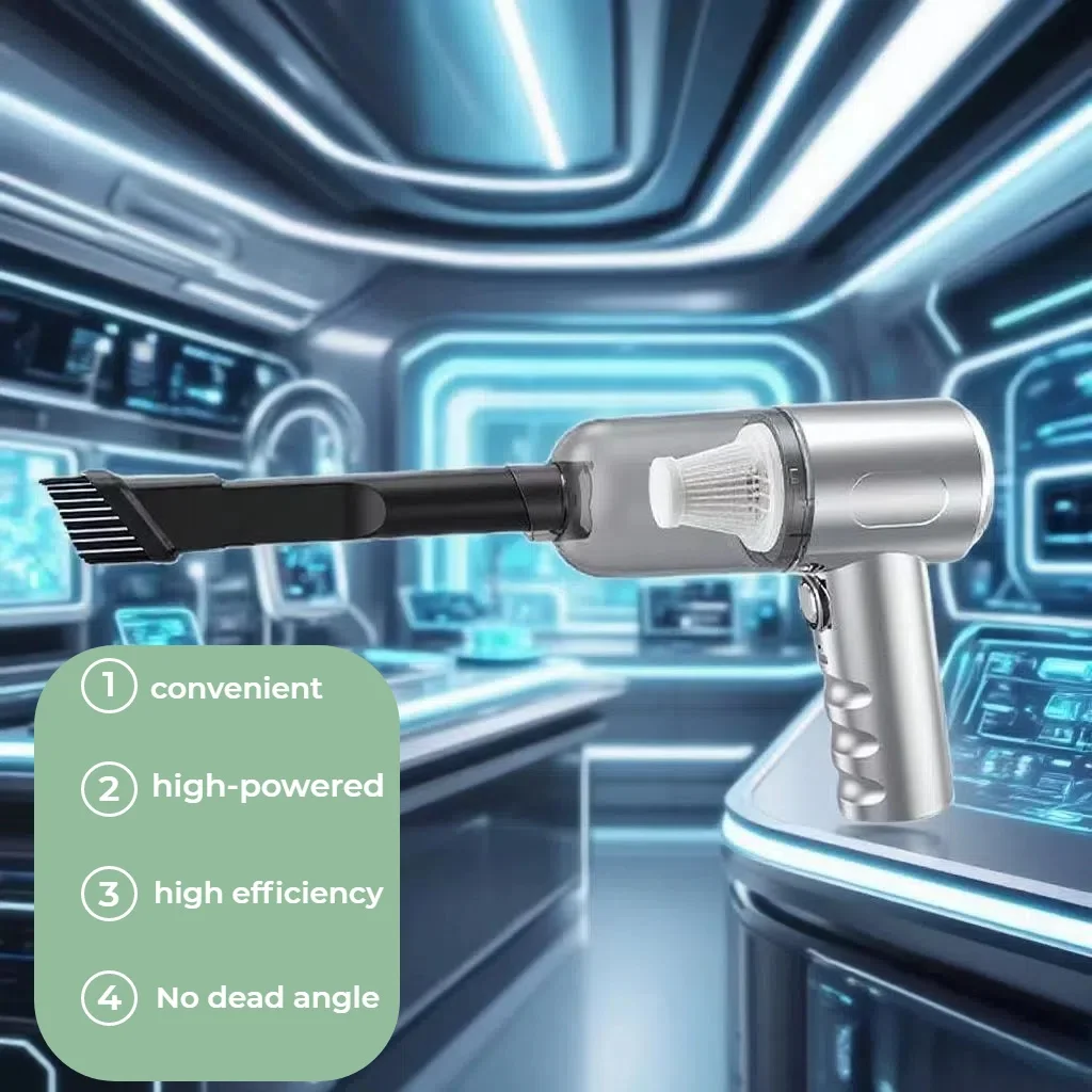 Car vacuum cleaner cleaning high-power mini-charging multifunctional blowing and sucking lighting hand-held convenient small car image 6
