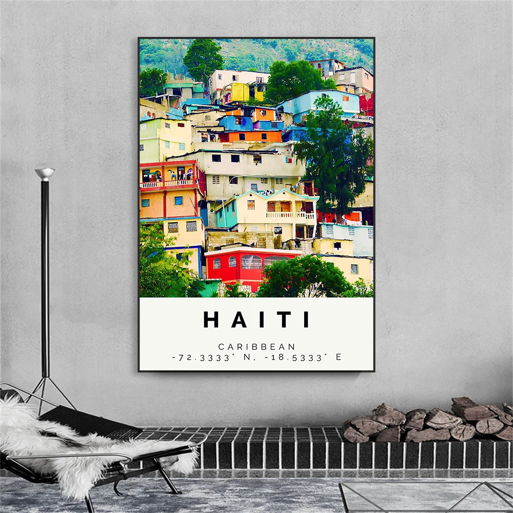 1pc frameless Italy Travel Print Sicily Poster Colorful Haiti Print Algeria Nature Landscape Canvas Painting Phuket Wall Art Off