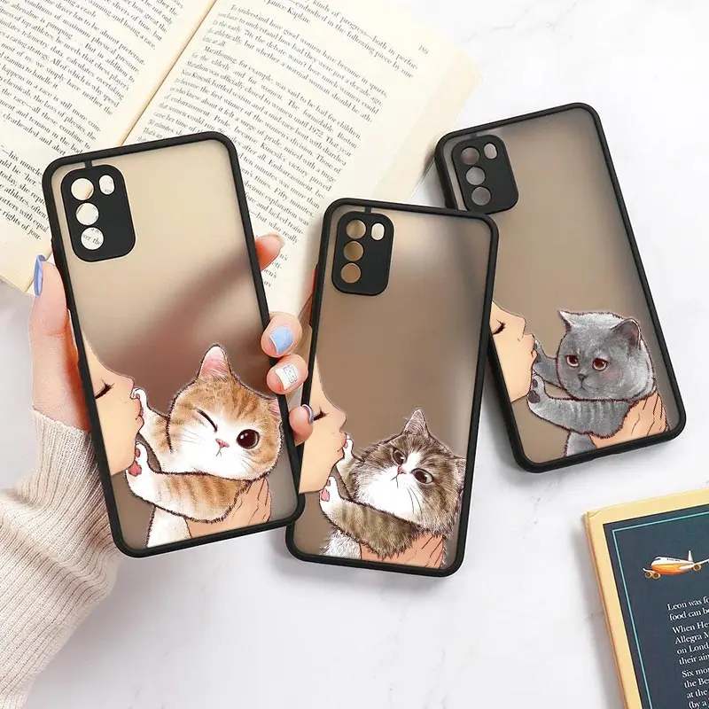 Girl Face No Kisses Cat Phone Case For Xiaomi Mi 11 Lite 5G NE 12 12T Pro 11T 9 10 Cover POCO X3 NFC F3 M3 M4 X4 Pro Matte Funda