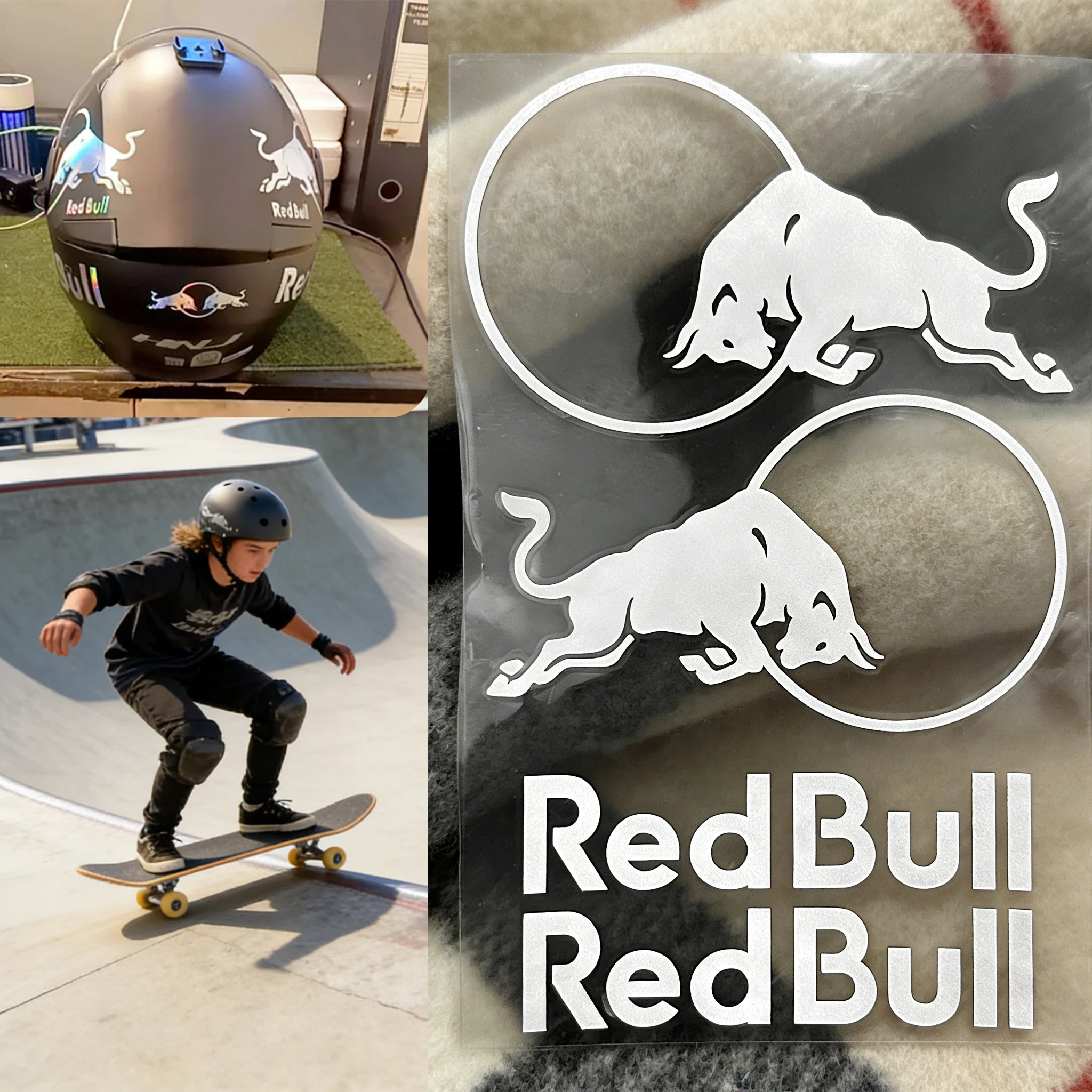 

Waterproof Red Bull Logo Decals, High-Quality Vinyl Stickers for Helmet Decoration