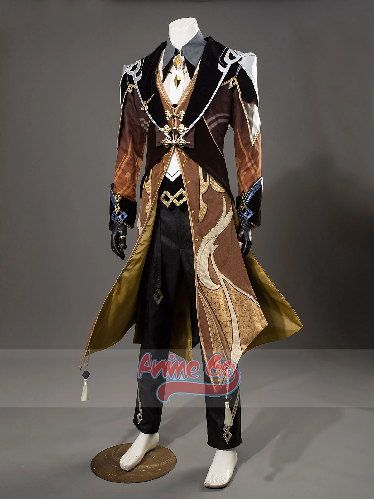 Jogo Genshin Impact Cosplay Traje para Homens, Uniforme Morax Zhongli, Sapatos de Halloween, Top Version Outfit, C07484-AAA