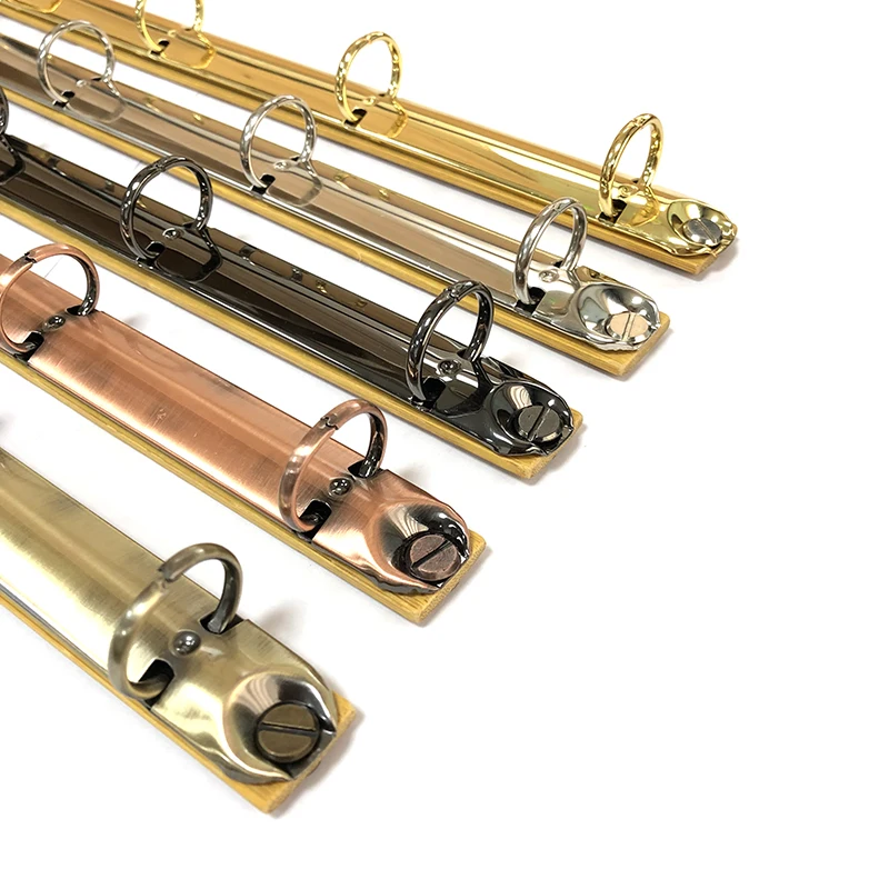 A4 Metall-Ringbinder-Clips mit Bambus-Rückwand 4 Abnehmbare Schnallen Loseblatt-Bindungsstreifen für Datenbücher Alben Notizbücher – Detail 4