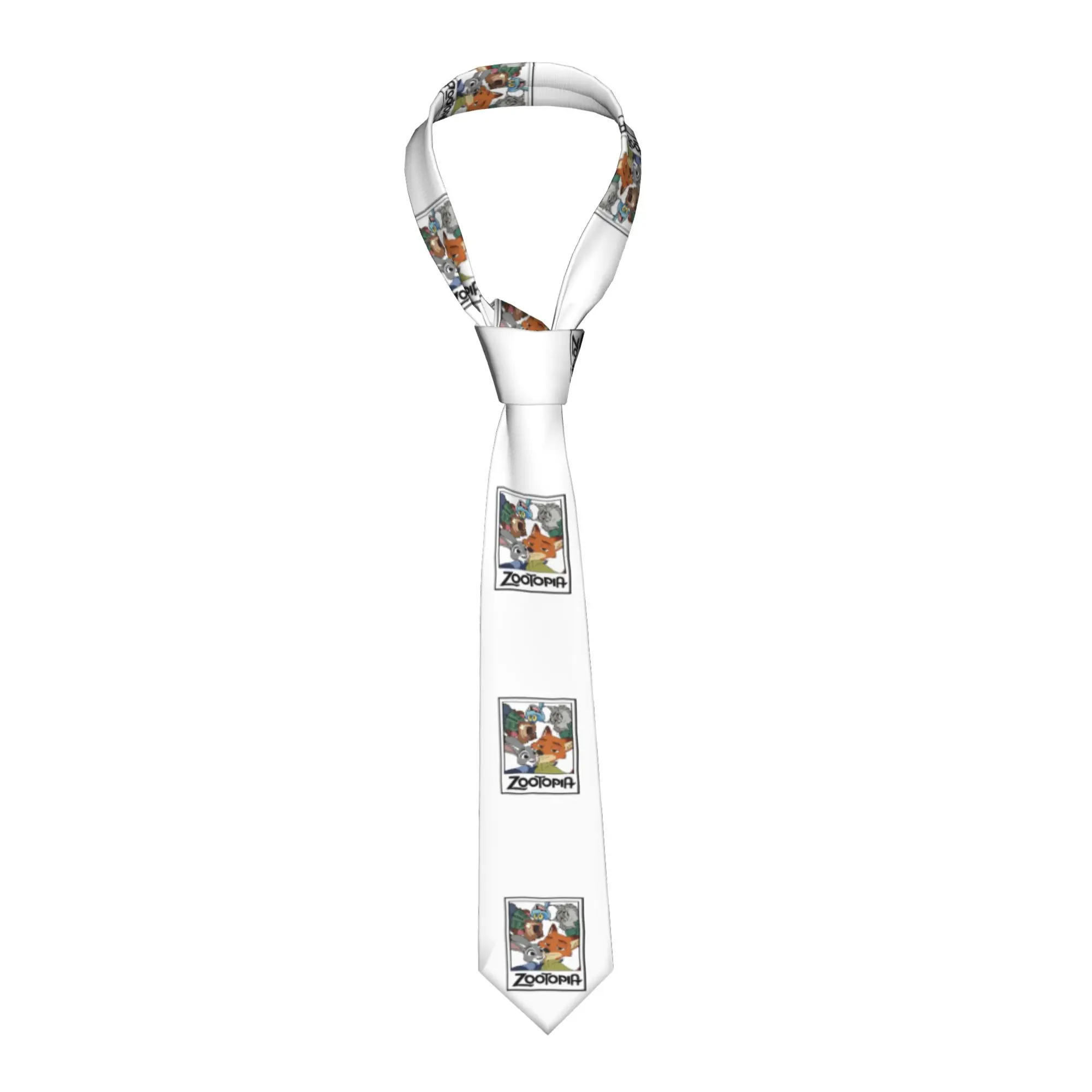

Модные галстуки с мультяшными персонажами из Зоотопии для мужчин, шелковые деловые галстуки с аниме-принтом на заказ