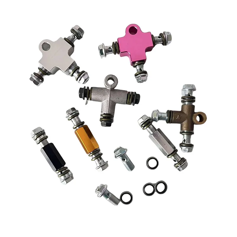 

Motorcycle Hydraulic Brake oil Hose 2/3 Three-way Pipe Connector / Tee Coupling Fitting modification tubing bracket Adapter M10