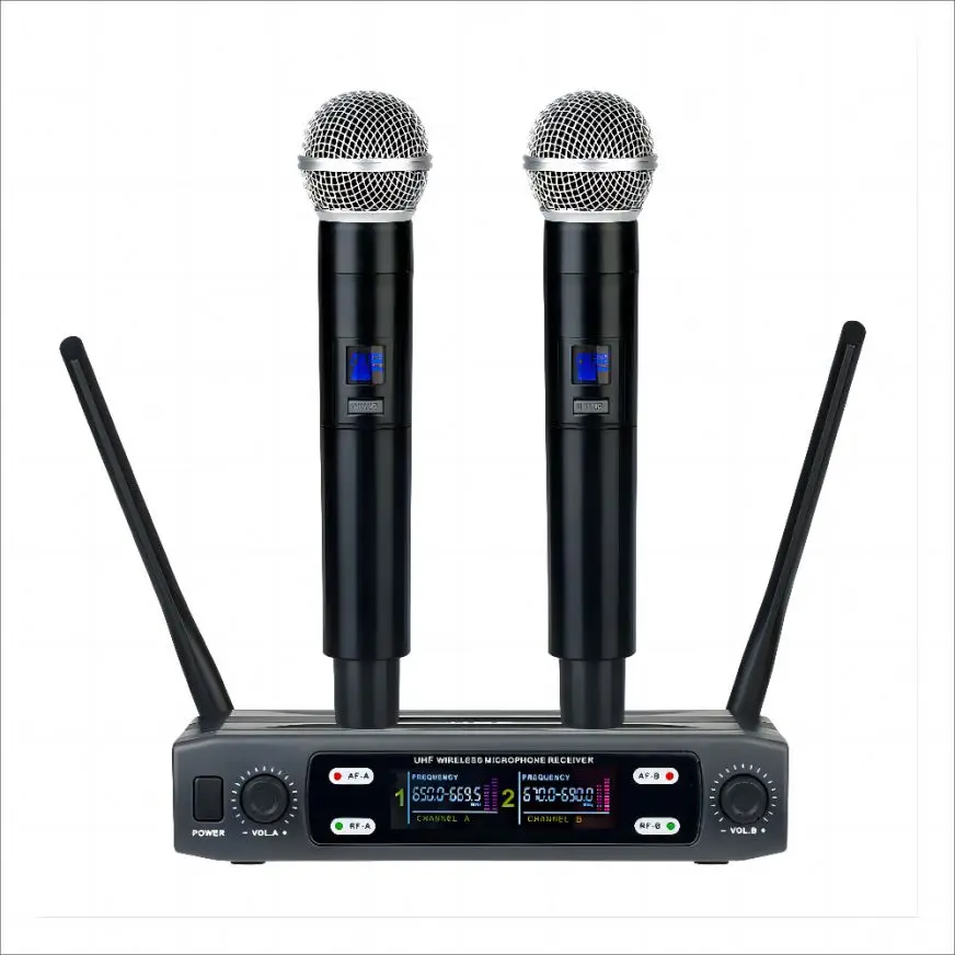 Long Distance True Diversity UHF Wireless Microphone Stage Performance Speech Teaching Church Portable Noise Cancelling Function