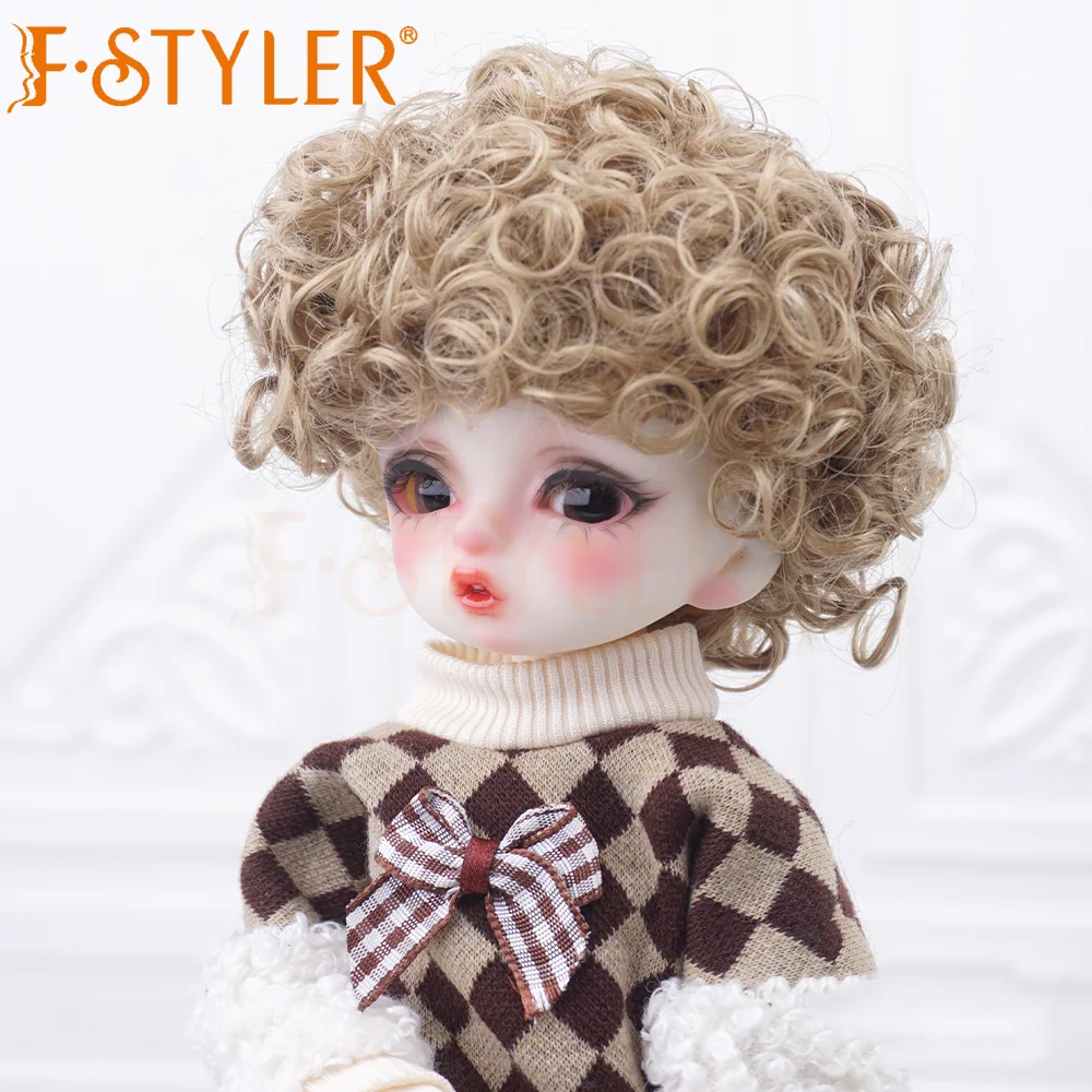 

Парик для куклы FSTYLER BJD, милые кудри, мягкие искусственные волосы различных цветов, аксессуары для волос на заказ