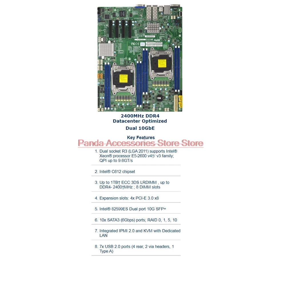 

Stable Performance X10DRD-iTP Two-way Server E-ATX Motherboard 2011 Intel C612 Xeon E5-2600 v3/v4 Family DDR4 PCI-E 3.0