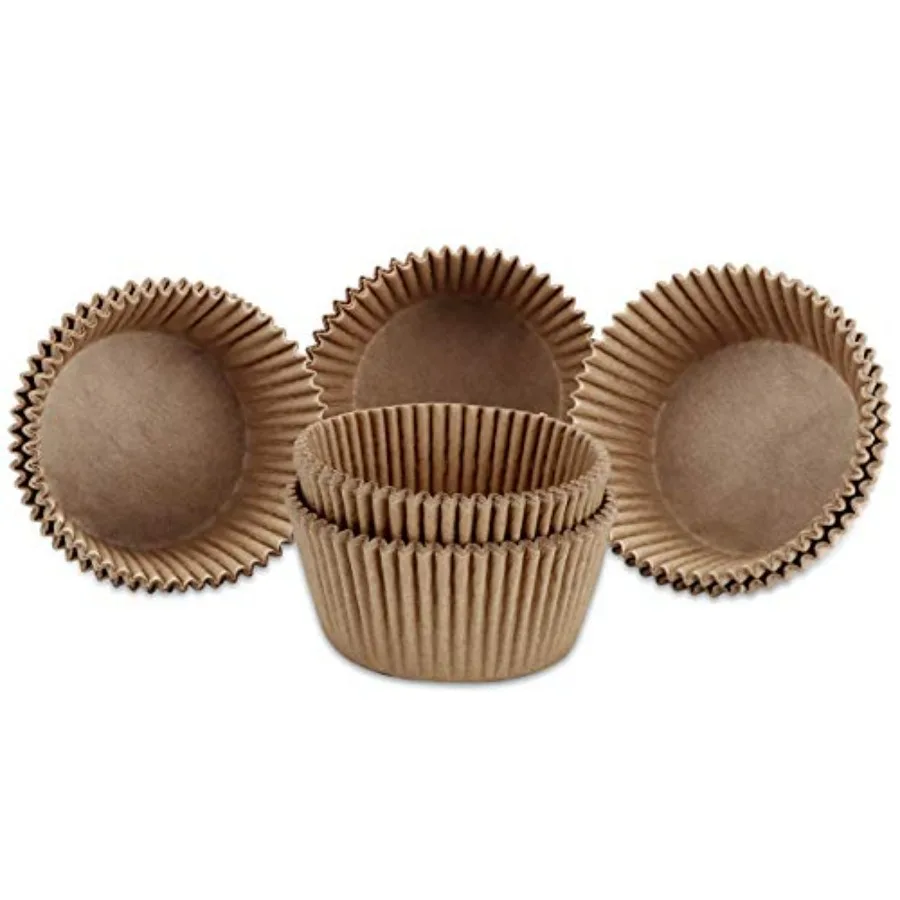 Unbleached Parchment Paper Cupcake Liners 400 Counts - Standard Food Grade Muffin Baking Cups, Greaseproof Non-Stick Cupcake Wr