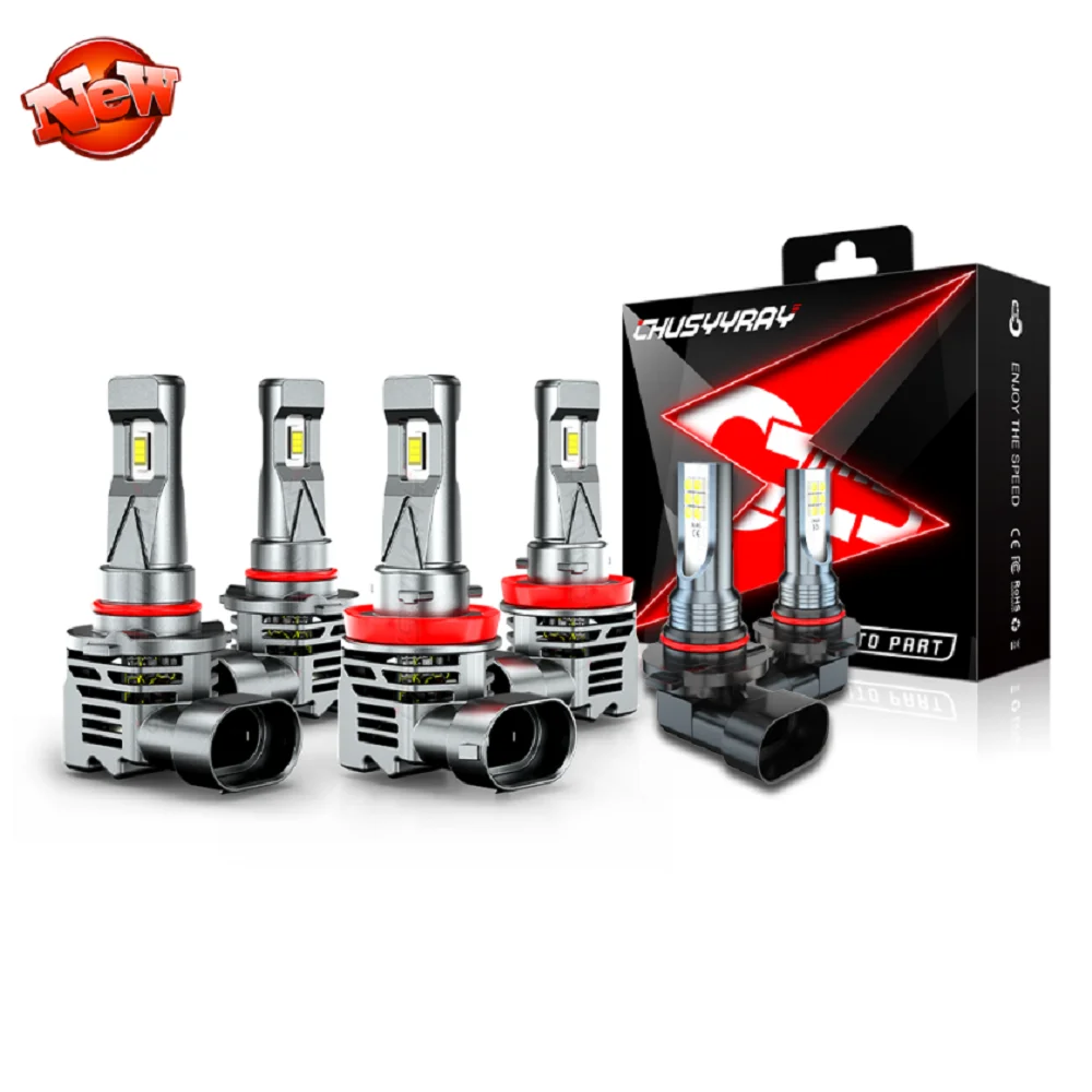 

CHUSYYRAY Car lights Combo LED Headlight Hi/Lo+Fog Light Bulbs Cool White For Cadillac SRX 2010-2016 Car accsesories