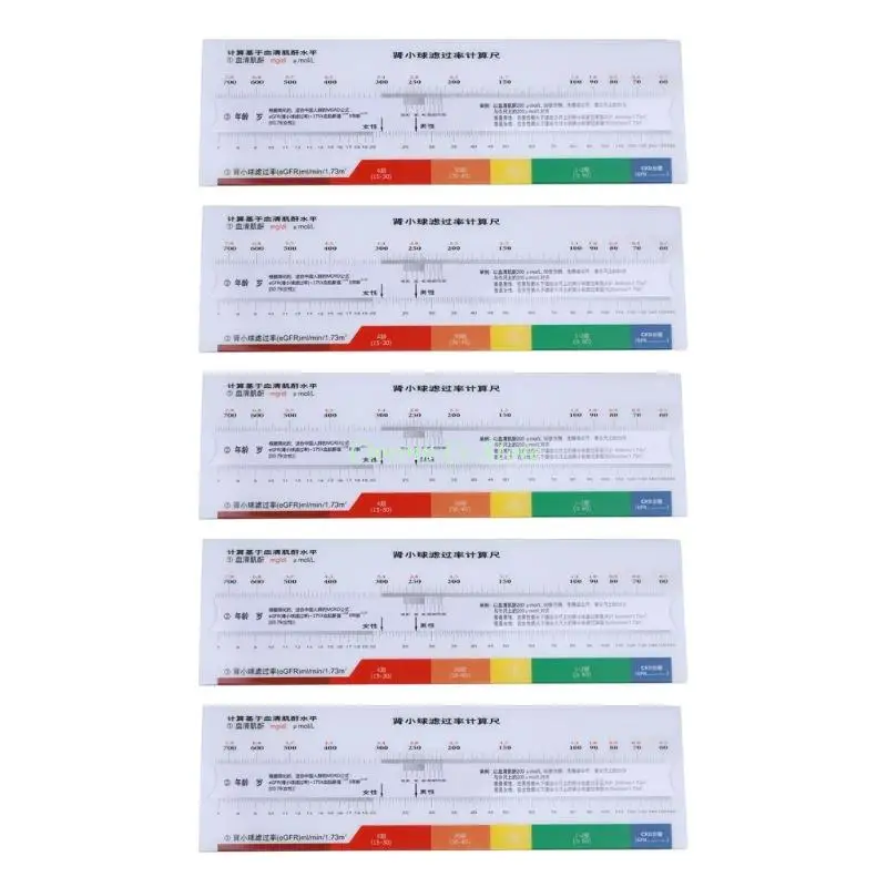 X90F EGFR Study Reference Ruler PVC Sliding Guide Chart with Creatinine Age and Sex Lines for Instructor Review and Desk Use