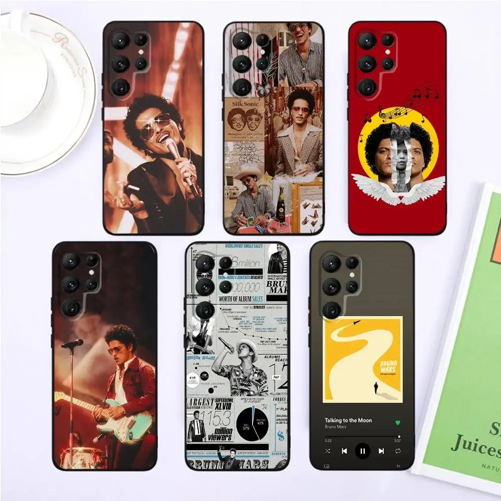 

Bruno Mars Singer Phone Case For Samsung S25,S24,S23,22,21,Ultra,Pro,S10,S30Plus,20lite Black Cover