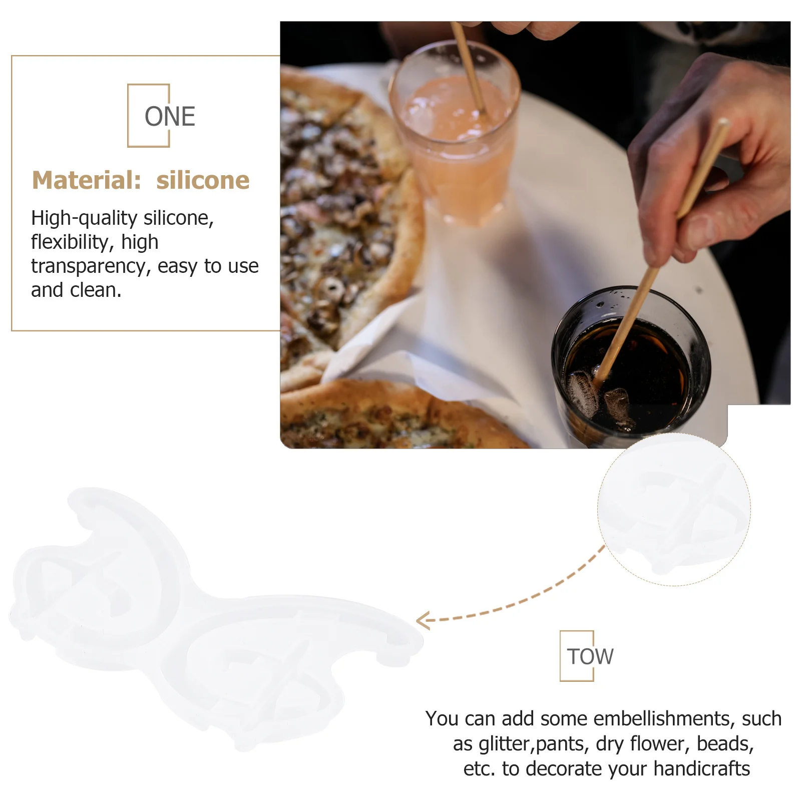 

2Pcs Straw Topper Molds DIY Making Tools for Customizing Drink Toppers with Embellishments Decorations Straw Topper Molds