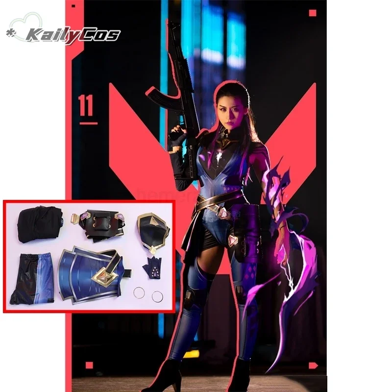 

CosplayGame Valorant cos Reyna Cosplay Costume Anime Game Valorant Women Jumpsuit Halloween Party Clothes For Ladies Role Play F